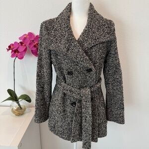 Calvin Klein double breasted tweed coat size 8